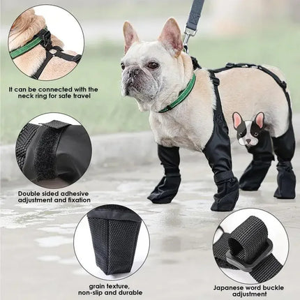 Waterproof Dog Shoes Adjustable Dog Boots Pet Breathbale Shoes For Outdoor Walking Soft French Dog Shoes Pets Paws Protector Pet Products - Royalessencelux