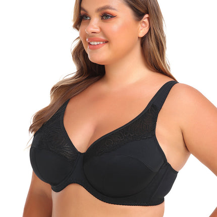 Lace Steel Ring Plus Size Women's Bra - Royalessencelux