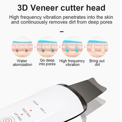 Electric Ultrasonic Skin Scrubber Face Spatula Home Ultrasonic Skin Scrubber Facial Cleaner Handheld Mini Derma Galvanica Tightening Face Scrubber Machine Skin Scrubber USB Ultrasonic - Royalessencelux