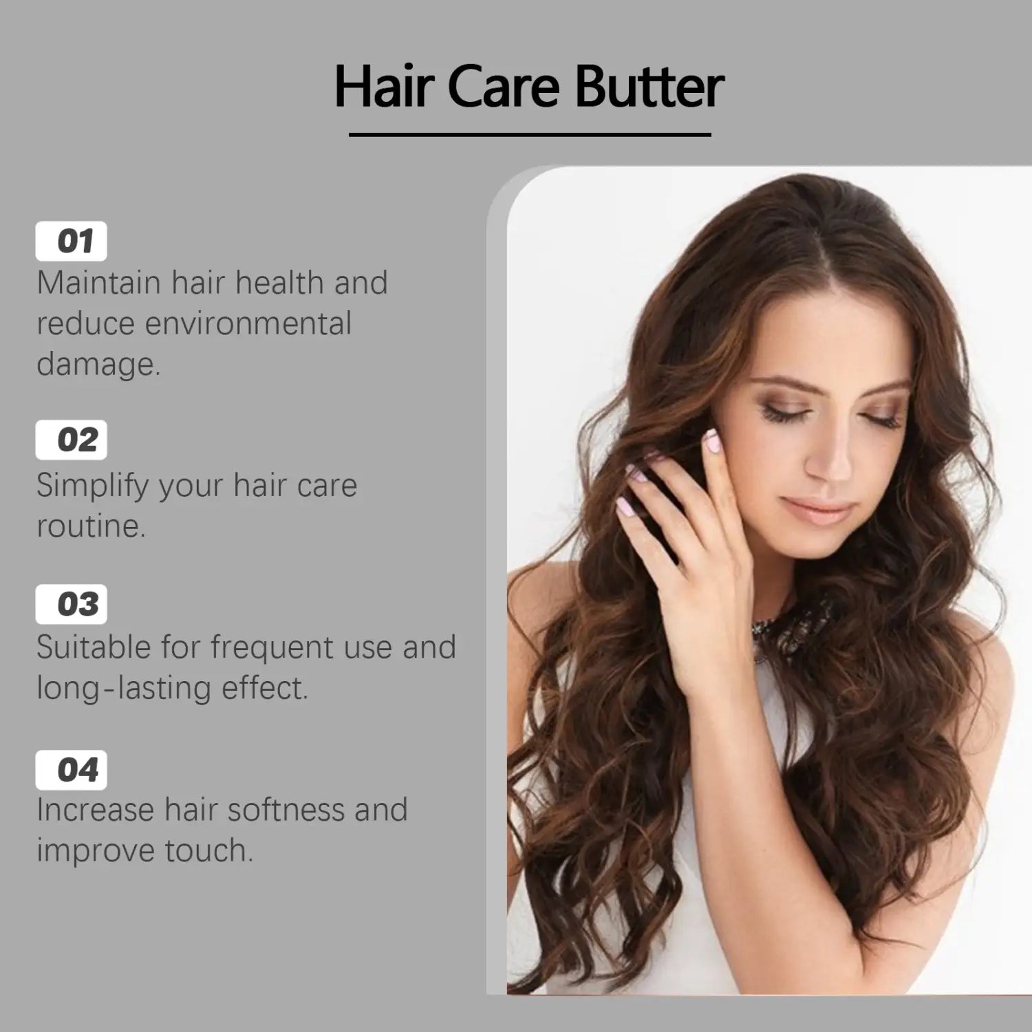 rich dark brown hair with soft waves and a glossy finish treated with castor oil hair care mask nourishing treatment for deep hair care and restoration