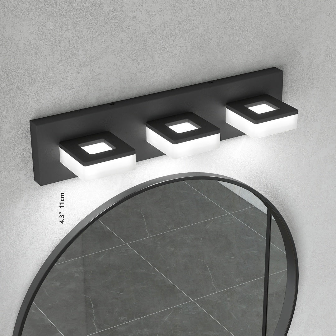 Matte black 3-light LED bathroom vanity light, 20 inch – view 5