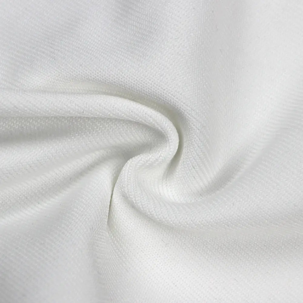 white temperament socialite flower chain evening dress fabric with soft texture subtle sheen and gentle folds