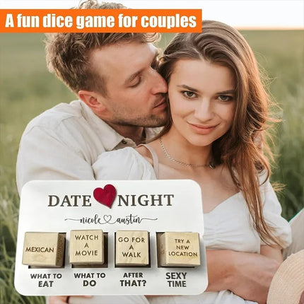 Wooden Date Night Dice Wooden Date Night Ideas Game Dice Romantic Couple Date Night Game Action Decision Dice Games For Couple - Royalessencelux