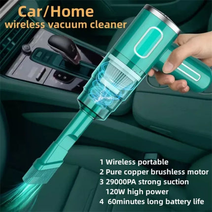 Cordless Hand-Held Vacuum Cleaner Mini Portable Car Auto Home Wireless Handheld Vacuum Cordless, Portable Car Vacuum Cleaner With Powerful Suction And Brushless Motor, Rechargeable - Royalessencelux