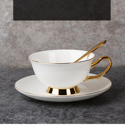 Bone China Gold-painted Coffee Cup And Saucer Afternoon Tea Tea Set - Royalessencelux