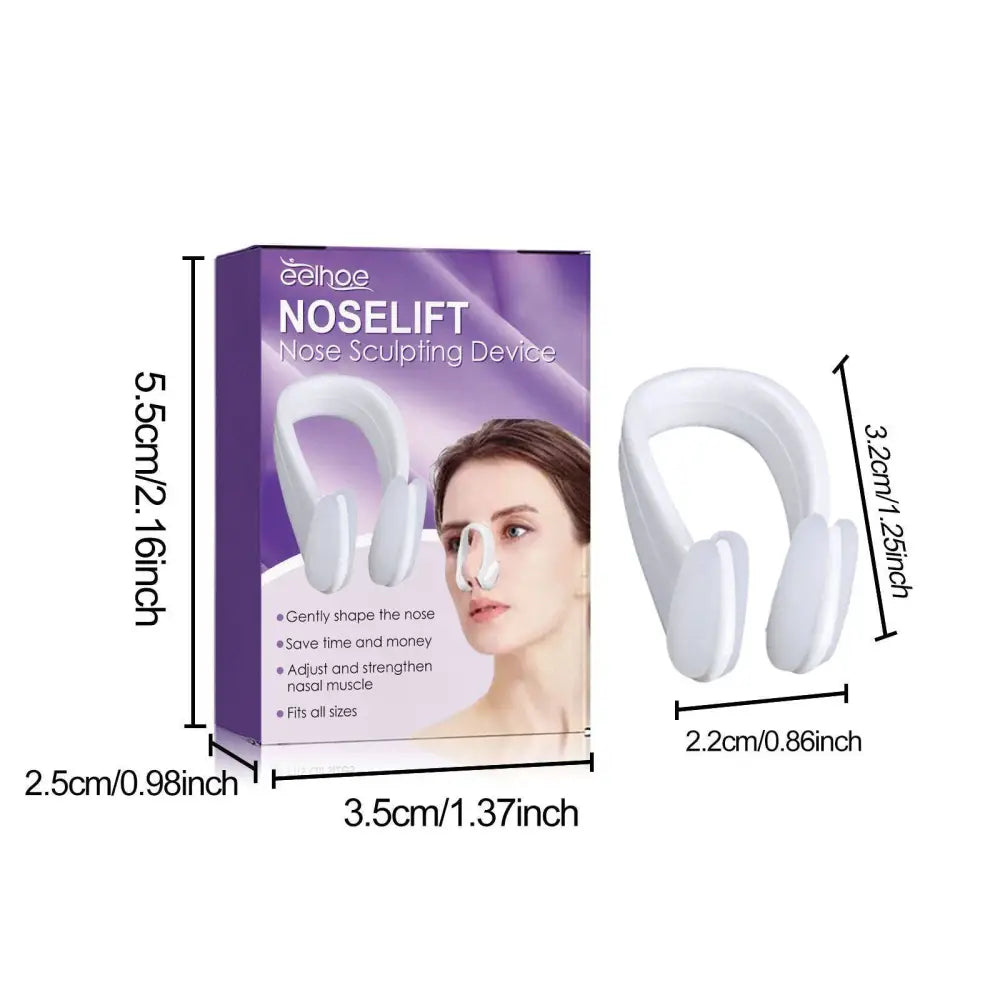 White plastic eelhoe nose shaper with curved u-shaped design and padded ends for nose shaper tightening and straightening