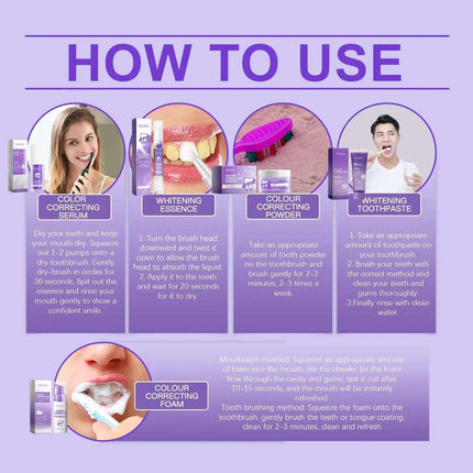 Eelhoe Purple Toned Teeth Set Clean Teeth Breath Care Mouth Clean Mouth Care - Royalessencelux