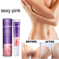 Purple tube of Eelhoe Rejuvenator Areola intimate area essence with pink rose imagery and white cap featuring red pigment