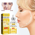 Clear glass bottle with silver dropper and yellow label eelhoe retinol anti-wrinkle serum next to matching box
