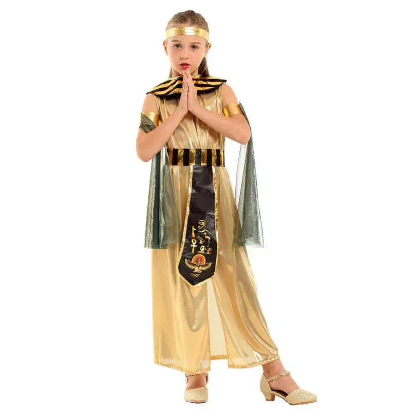 Gold and black egyptian costume masquerade cleopatra set for adults and children perfect for halloween cosplay costume