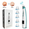 White and teal electric black head suction instrument with sleek ergonomic design for effective pore cleansing