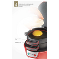 Red and black multi-layered egg cooker with wide anti-scalding plastic handle for electric hamburger maker royale essence lux
