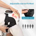 White and black adjustable electric intelligent kneading heating knee massager with velcro straps for knee pain relief