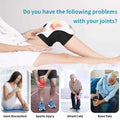 White and black electric intelligent kneading heating knee massager with glowing yellow and red design for knee pain relief