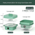 Mint green electric multi layer heat preservation dish cover with clear plastic layers and foldable design for soup bowls
