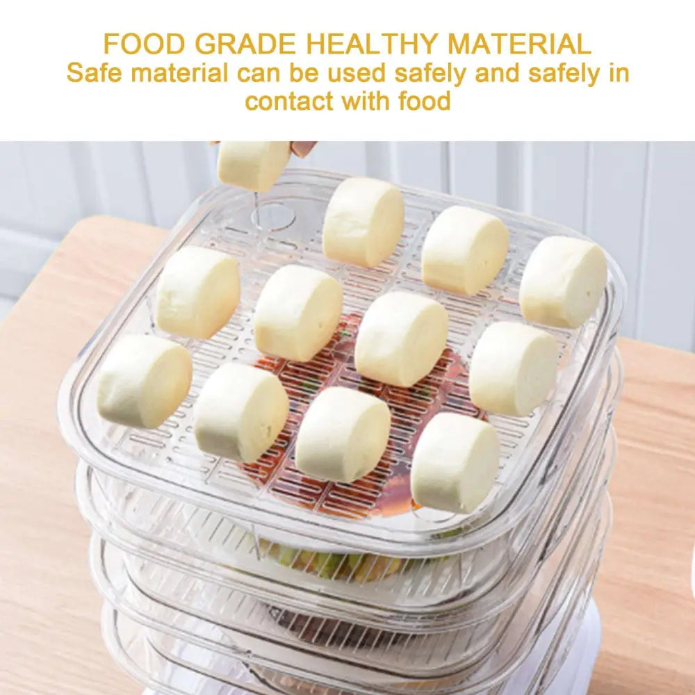 Clear plastic electric multi layer heat preservation dish cover with grid interior and transparent lid for safe food contact