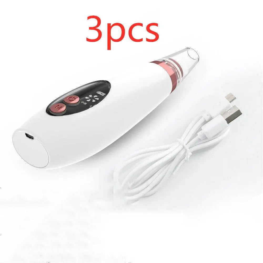 White and rose gold electric pores clean artifact nose vacuum with sleek ergonomic design for facial pore cleaning