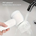 White electric spin cleaning brush with ipx7 waterproof showerhead and sleek modern design for efficient electric spin cleaning