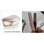 Rose gold electric spray massage comb with bristles and sleek rounded design for hair care spray use