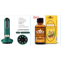 Green handheld teal-colored electric vacuum cupping massager with led display and stainless steel bead gua sha device