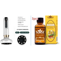 White and silver electric vacuum cupping massager with led display 12 strength settings stainless steel beads and ginger oil bottle