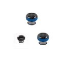 Electric vacuum cupping negative pressure massager in blue and black with circular control panel and heating model features