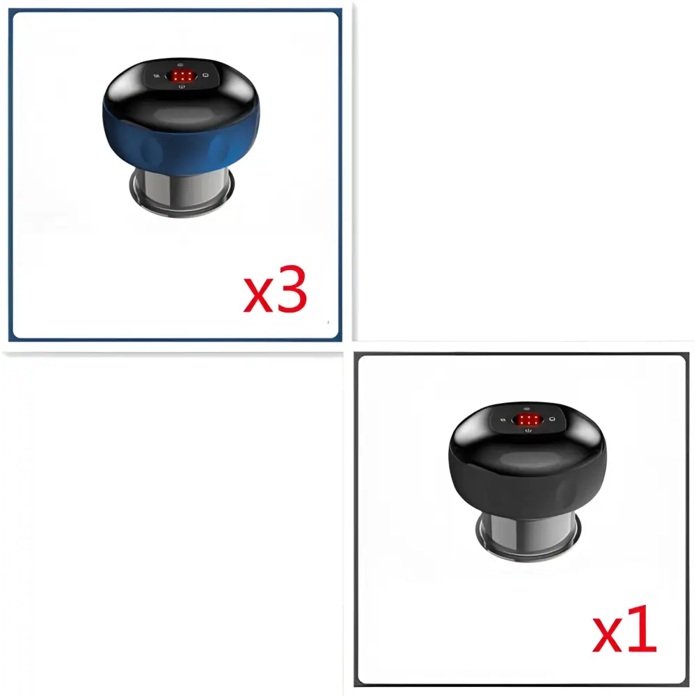 Blue and black electric vacuum cupping negative pressure massager with red led heating model display panel