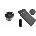 Black electric vacuum cupping negative pressure massager with red led heating model and metallic base for therapy use