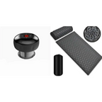 Black electric vacuum cupping negative pressure massager with red led heating model and metallic base for therapy use