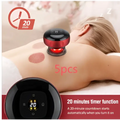 Red and black electric vacuum cupping negative pressure massager with digital timer display and heating model features
