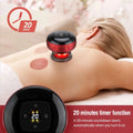 Red and black electric vacuum cupping negative pressure massager with digital timer display and heating model features