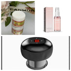 Black glossy electric vacuum cupping negative pressure massager with red illuminated heating model control panel