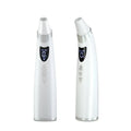 Two sleek white and silver electric visual blackhead suction devices with touch controls and a sleek ergonomic design