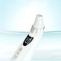 Electric visual blackhead suction pore cleaner in white and silver with sleek ergonomic design for facial cleansing