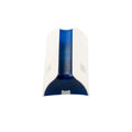 Electronic rat control device in white and blue plastic with vented sides and LED lighting for effective rat control
