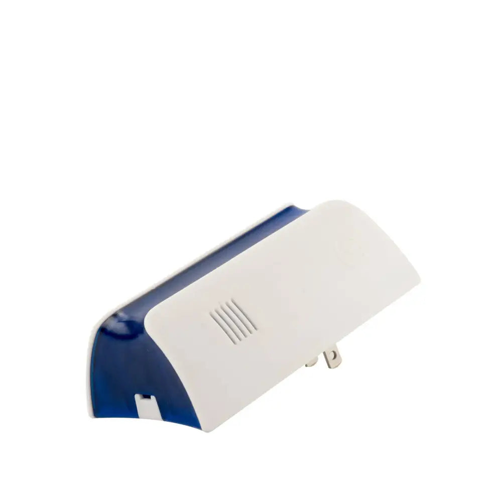 Electronic rat control device in blue and white plastic with LED lighting for effective rat control using frequency ultrasonic