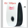 White and black electronic ultrasonic healthy pest repeller plug with circular sensor for effective pest control