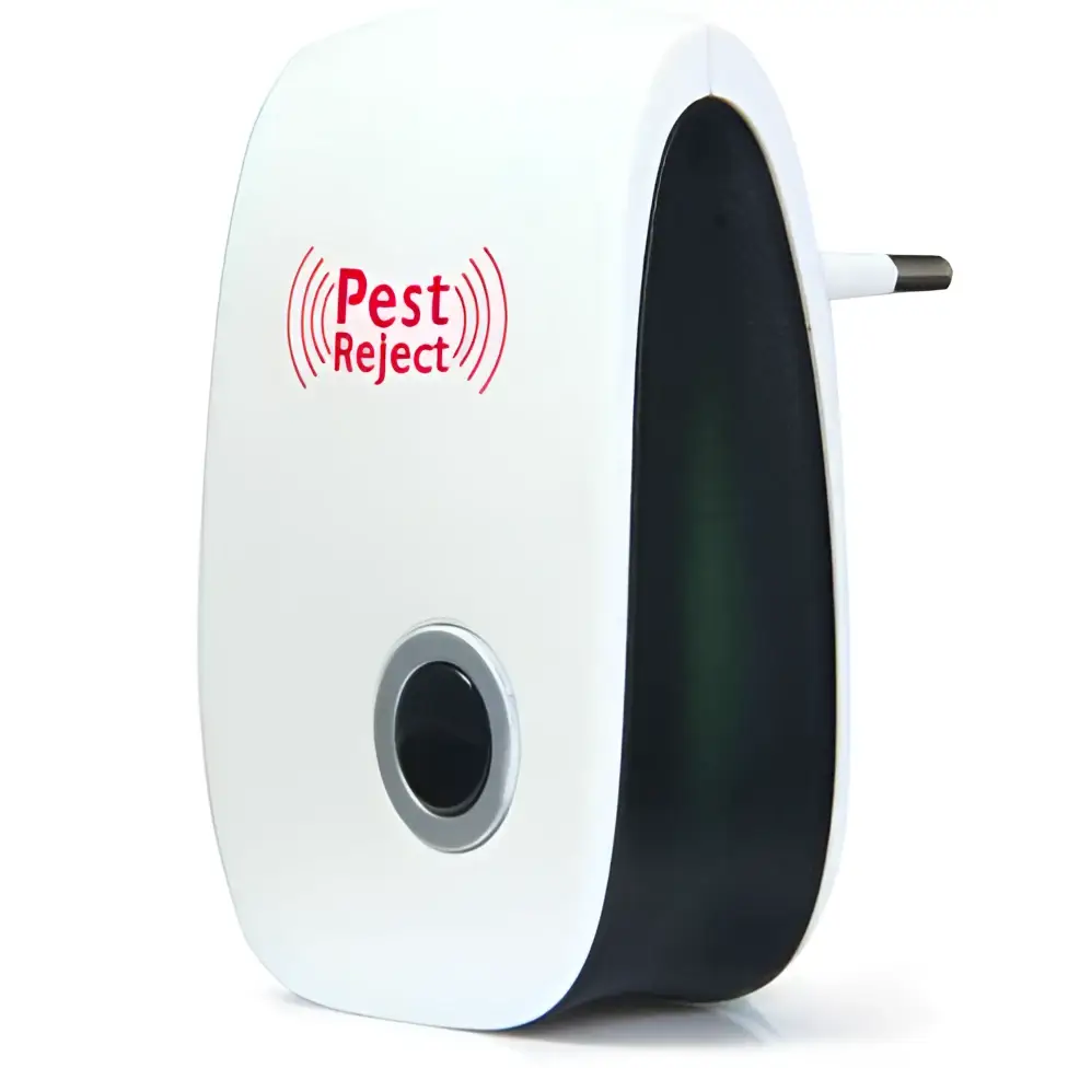 Electronic ultrasonic healthy white and black pest repeller plug with circular sensor for pest control indoors