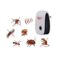 White and black electronic ultrasonic healthy pest repeller plug with red logo for rechargeable anti pest use