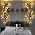 Enchanting vine lights warm LED tree branch decor with warm white string lights creating a tranquil oasis above bed