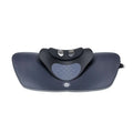 Black ergonomic neck health massager with silver accent buttons and digital control panel for precise neck support