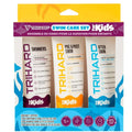 Trihard essential swim care kit for kids includes shampoo, conditioner, and body wash in eco-friendly packaging