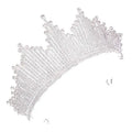 A sparkling silver european birthday headdress crown adorned with clear crystals and intricate detailing