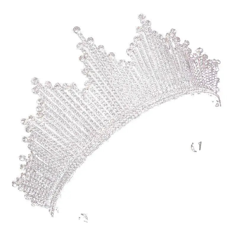 A sparkling silver european birthday headdress crown adorned with clear crystals and intricate detailing