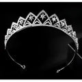 A sparkling silver european wedding xingx bridal crown tiara with intricate star cutouts and embedded crystals