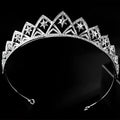 A sparkling silver european wedding xingx bridal crown tiara with intricate star-shaped cutouts and embedded crystals