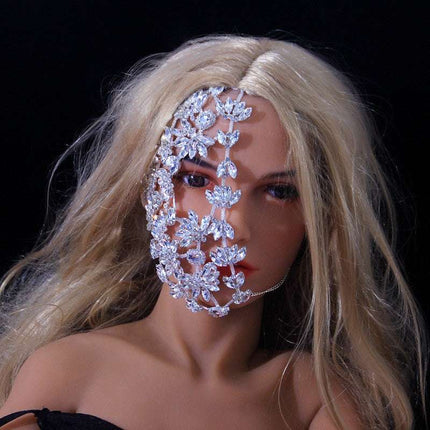 Exaggerated Fashion Rhinestone Mask For Halloween - Royalessencelux