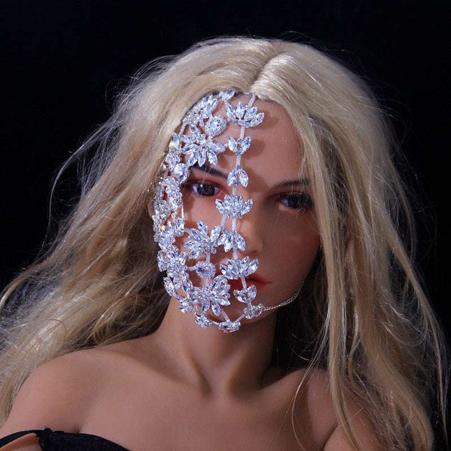 Exaggerated Fashion Rhinestone Mask For Halloween - Royalessencelux