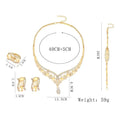 Gold-toned v-shaped necklace with clear crystals and pearl accents featuring an adjustable chain from exaggerated jewelry sets bridal jewelry four