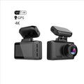 Black explosive t8 dual recording 4k driving dash cam with wifi gps and compact rectangular body with adjustable mount